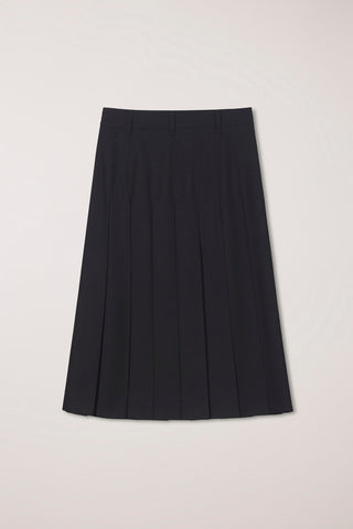PLEATS LONG SKIRT BLACK