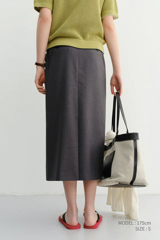 H-LINE LONG SKIRT DEEP GREY