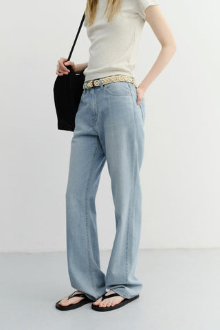 RELAXED SUMMER DENIM PANTS LIGHT BLUE
