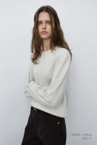 UNISEX ESSENTIAL CREWNECK SWEATER MELANGE IVORY