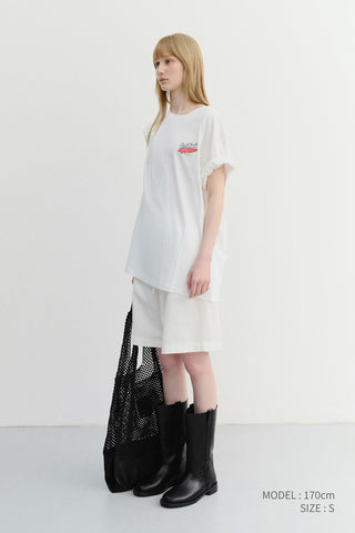 UNISEX PAJAMA BERMUDA SHORTS WHITE