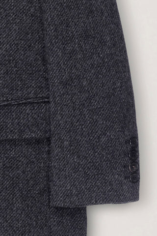 UNISEX TAILORED DOUBLE-BREASTED COAT CHARCOAL GREY PATTERN