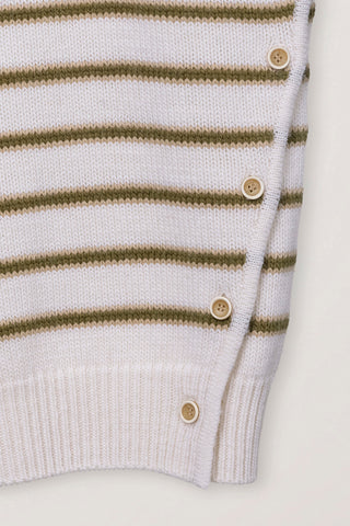 UNISEX STRIPED CHUNKY SWEATER IVORY