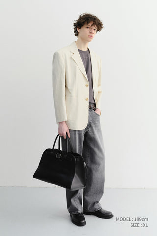 UNISEX CLASSIC LINEN JACKET CREAM