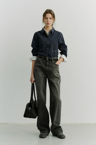 RELAXED WIDE JEANS WASHED GREY