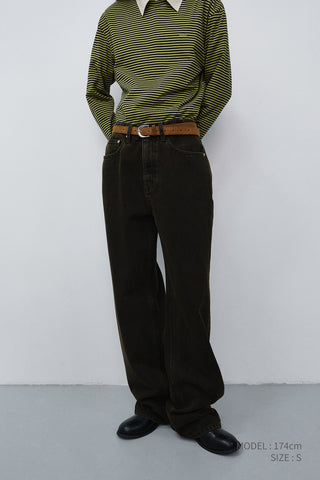 RELAXED WIDE JEANS DYED BROWN