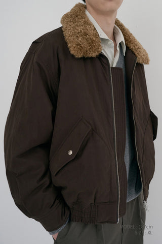UNISEX FLIGHT PADDED JACKET DARK BROWN