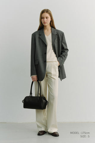 DOUBLE PLEATED CHINO SLACKS IVORY