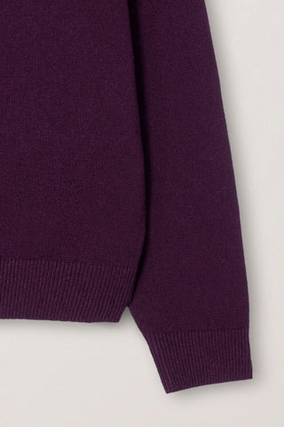 UNISEX V-NECK CARDIGAN PLUM