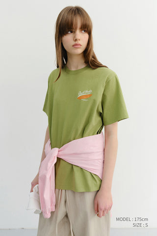 UNISEX SUMMER HOLIDAY SURF BOARD T-SHIRT OLIVE GREEN