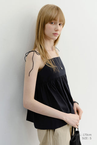 FLARED BUSTIER BLOUSE NAVY