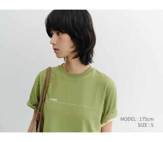 UNISEX MINIMAL LETTERING T-SHIRT OLIVE GREEN