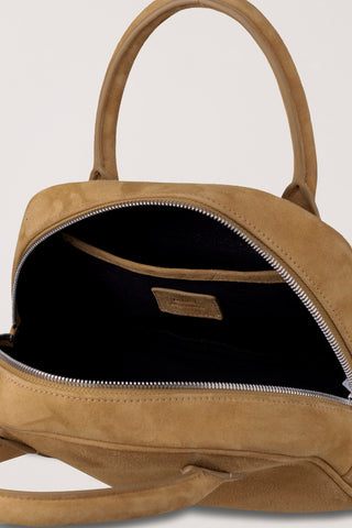 SUEDE BOSTON TOTE BAG GOLDEN CUSTARD