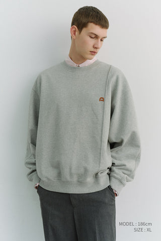 UNISEX DUNST LOGO CREASE SWEATSHIRT MELANGE GREY
