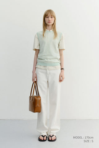 UNISEX SHEER LAYERING KNIT VEST MINT