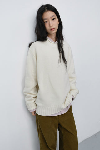UNISEX CHUNKY ROLL NECK SWEATER IVORY