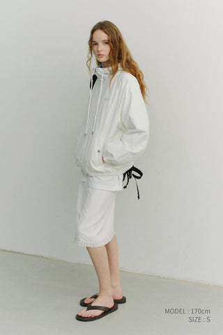 UNISEX LOGO WINDBREAKER WHITE SOFT BLUE