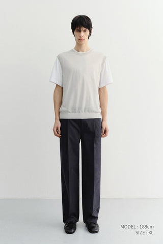 UNISEX SHEER LAYERING KNIT VEST LIGHT GREY