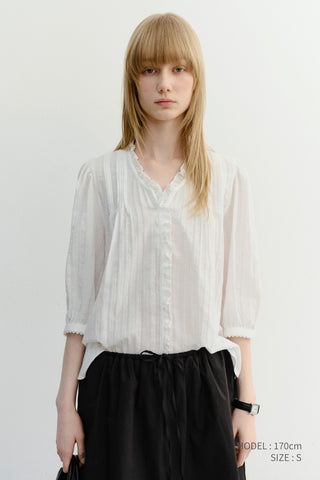 JANE FRILL BLOUSE WHITE