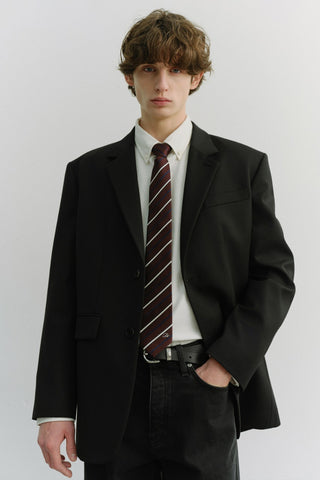 STRIPED TIE BURGUNDY