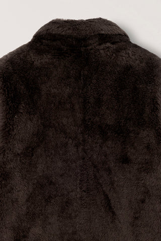 FLUFFY FUR JACKET BROWN