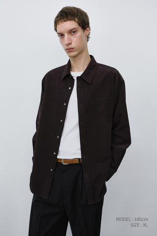 UNISEX CORDUROY SHIRT DARK BROWN