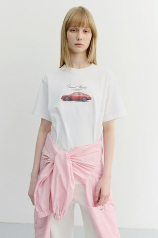 UNISEX SUMMER HOLIDAY CAR T-SHIRT OFF WHITE