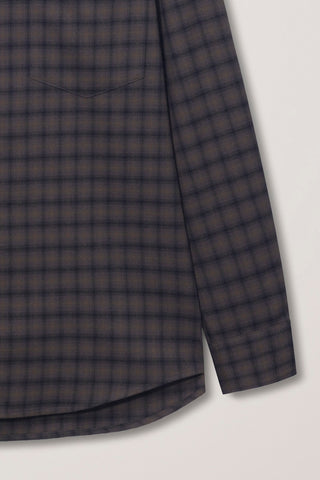 UNISEX CHECKED FLANNEL SHIRT KHAKI