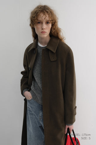 UNISEX BELTED CASHMERE MAC COAT MOCHA BROWN