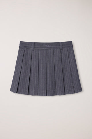 PLEATS MINI STRIPED SKIRT GREY STRIPE