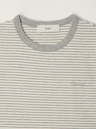 ESSENTIAL STRIPE LOGO T-SHIRT CREAM GREY STRIPE