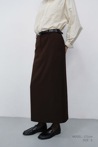 H-LINE LONG SKIRT BROWN