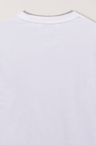 UNISEX LAYERED SET-UP T-SHIRT OFF WHITE MELANGE GREY