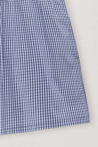 PAJAMA MINI SHORTS NAVY CHECK