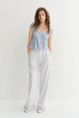 SUMMER WIDE JOGGER PANTS LIGHT MELANGE GREY