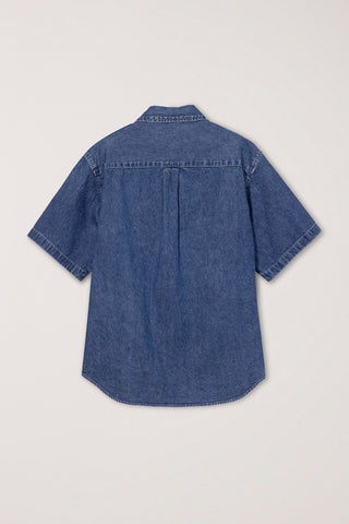 UNISEX LINEN DENIM SHIRT CLASSIC BLUE