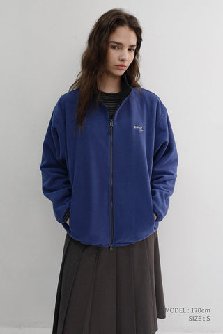 UNISEX ZIP-UP FLEECE SWEATSHIRT BLUE NAVY