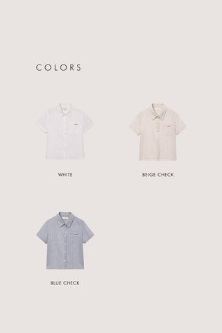 LACED CHECKED SHIRT BEIGE CHECK