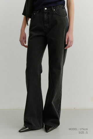 RELAXED FLARED JEANS BLACK