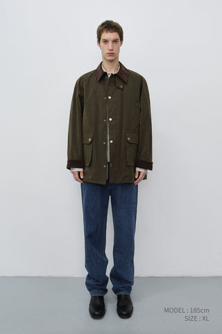 UNISEX WAXED COTTON HUNTING JACKET KHAKI