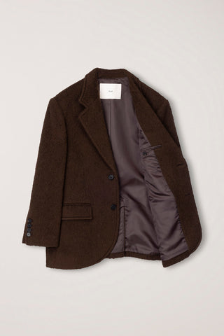 UNISEX ALPACA BLAZER COAT BROWN