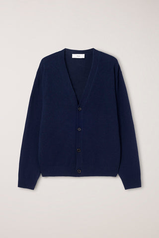 UNISEX V-NECK CARDIGAN BLUE NAVY