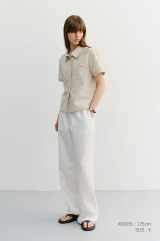 LACED CHECKED SHIRT BEIGE CHECK
