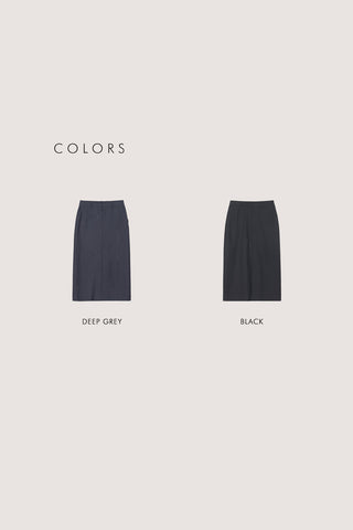 H-LINE LONG SKIRT DEEP GREY