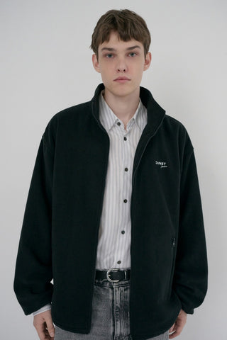 UNISEX ZIP-UP FLEECE SWEATSHIRT BLACK