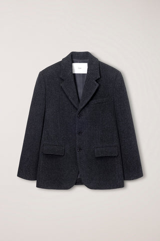 UNISEX 3 BUTTON WOOL BLAZER CHARCOAL GREY