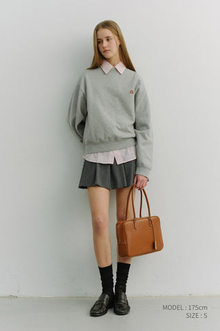 UNISEX DUNST LOGO CREASE SWEATSHIRT MELANGE GREY