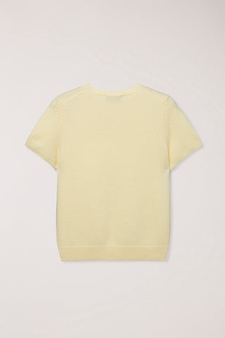 HALF SLEEVE KNIT TOP LEMON BUTTER