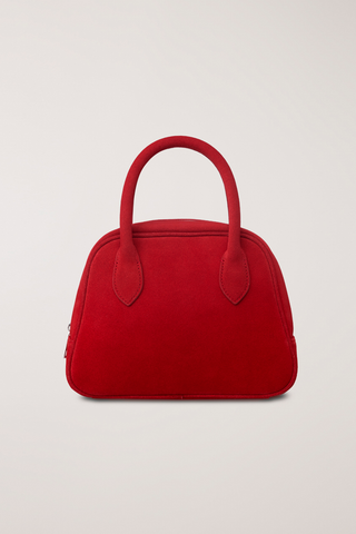 SUEDE BOSTON TOTE BAG RED