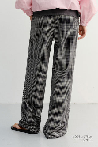 PAJAMA STRING PANTS BLACK CHECK